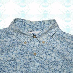 Southern Tide Blue Oyster All Over Short Sleeve Button Down Men's Size - L